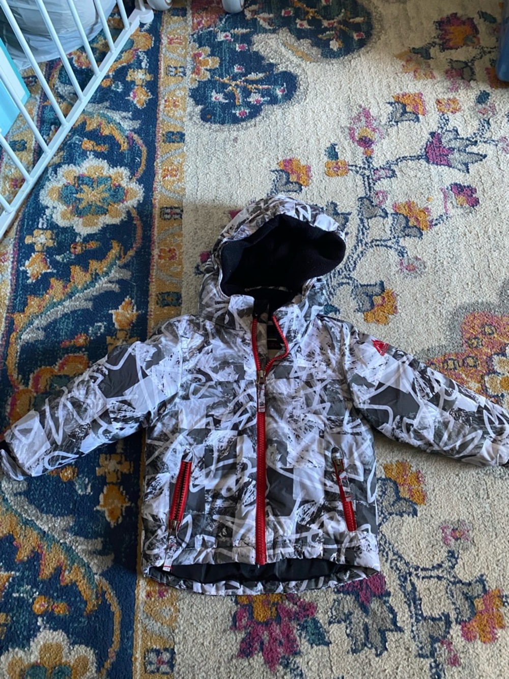 Snozu Toddler Boys Thick Winter Coat Fleece Lined Grey White Size 2t